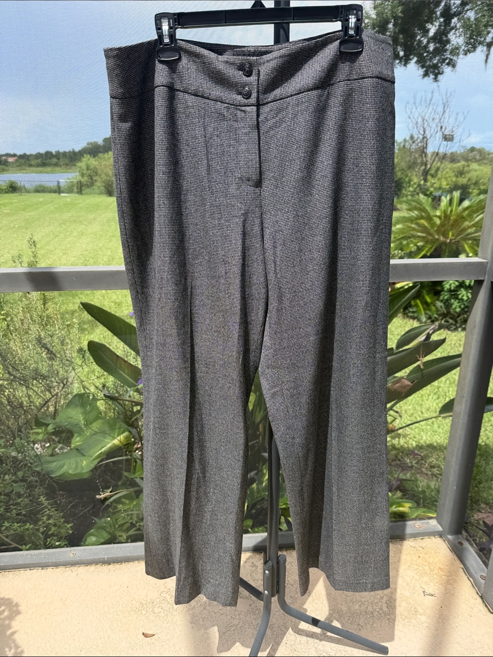 Jones New York stretch Gray Straight-Leg Dress Trousers